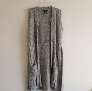 Acrylic Sweater Long Drape Vest Size Large